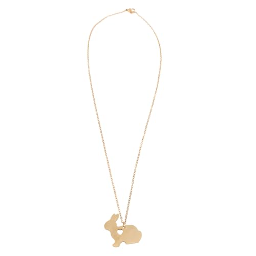 SHERCHPRY 2 Stck Goldene Rabbit Halskette mit Herz Anhänger Langlebige Tier Schmuck Kette für Damen Vielseitige Zarte Neck Decoration als von SHERCHPRY