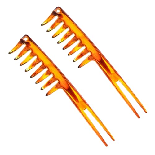 SHERCHPRY 2 Stck Teiliges Herren Styling Kamm Breiter Zahn Haarkamm für Friseure und Zuhause Glatte Oberfläche zum Haar und Kopfhaut zum Entwirren und Formen von Haaren von SHERCHPRY