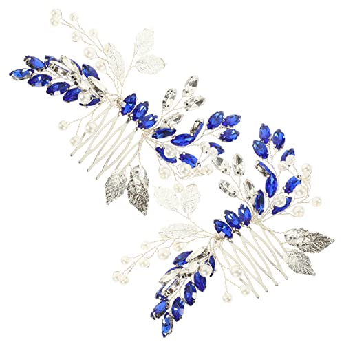 SHERCHPRY 2 Stck. Blaues Diamant Silberblatt Haarkamm Hochzeit Haarkämme für Frauen Braut Styling Dame Haarkamm mit Schmucksteinen Frauen Strasshaarkämme Metall SHERCHPRY 2 Stck. Blaues Diamant Silberblatt Haarkamm Hochzeit Haarkämme für Frauen Braut Styling Dame Haarkamm mit Schmucksteinen Frauen Strasshaarkämme Metall von SHERCHPRY
