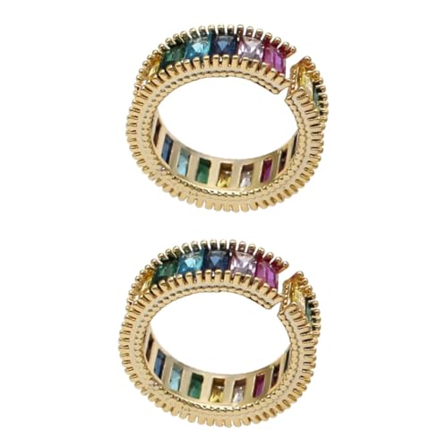 SHERCHPRY 2 Stk Frauenringe Vintage offener Ring Edelsteinringe für Frauen Smaragdringe für Frauen Bandringe für Damen retro offener Zehenring modischer offener Ring Diamant Schmuck Fräulein von SHERCHPRY