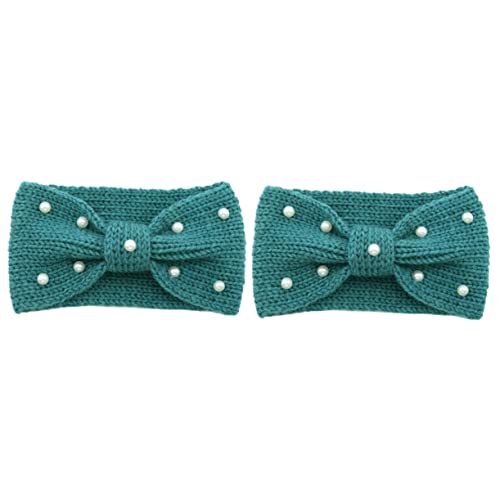 SHERCHPRY 2 Stk Haarbänder gehäkeltes Stirnband Perlenhaarband gestricktes Haarband Bowknot-Kopfbedeckungen Krawatte Schal von SHERCHPRY