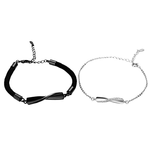 SHERCHPRY 2 Stück Armbänder Möbiusring Teiliges Verstellbare Liebes Wrist Chains Kreatives Valentinstag für Partner und Freunde von SHERCHPRY