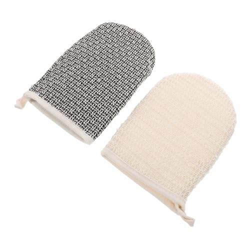 SHERCHPRY 2 Stück Badetuch Hand-Körperwäscher Sisal-Körperpeeling Luffa-Handschuhe Badehandschuh Waschhandschuh waschen Körperwaschhandschuhe Peeling-Waschlappen Schwamm von SHERCHPRY