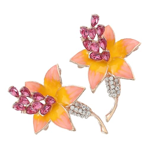 SHERCHPRY 2 Stück Blumenbrosche Corsage Damen Kleid Kleidung Ornament Anzug Anstecknadel Swift Brosche Für Damen Kleidung Anstecknadel Strass Brosche Anstecknadel Bobby Pin Backs Party Hat von SHERCHPRY