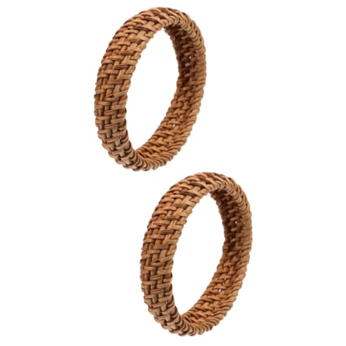 SHERCHPRY 2 Stück Boho Geflochtener Rattan Armreif Damen Vintage Stil Handgefertigt Komfortabel Hautfreundlich Passend für Handgelenke Perfektes zu Geburtstag Weihnachten Muttertag von SHERCHPRY