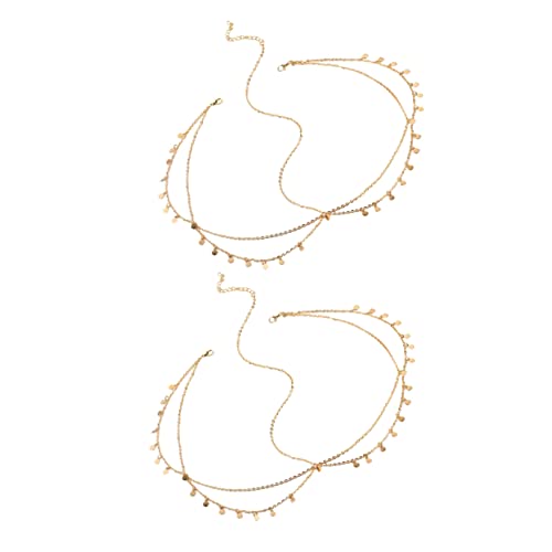 SHERCHPRY 2 Stück Boho Teiliges Pailletten Haarband Ethnischer Stil Stirnband Ketten Haarreif Damen Haarschmuck für Party Hochzeit Festival von SHERCHPRY