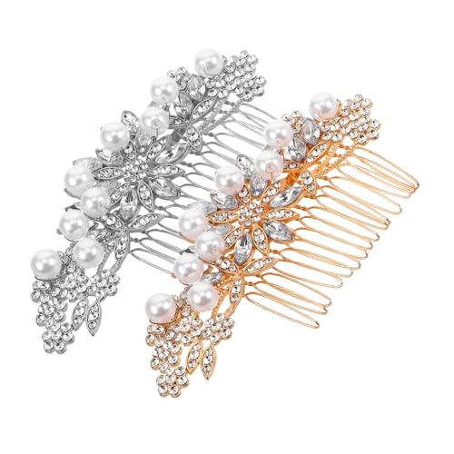 SHERCHPRY 2 Stück Braut Kopfbedeckungen Haarkamm Brautschmuck Für Hochzeiten Haarschmuck Für Frauen Hochzeitskamm Hochzeit Braut Haarschmuck von SHERCHPRY