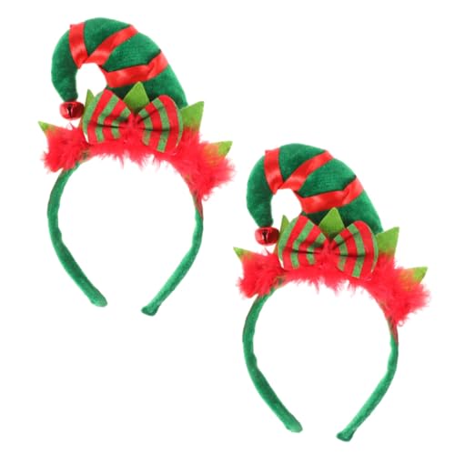 SHERCHPRY 2 Stück Bunte Federhaarbänder Weihnachtskostüm Kopfschmuck Xmas Party Haarreifen für Erwachsene Leichter Stabiler Sitz Festliche Deko für Karneval und Feierlichkeiten von SHERCHPRY