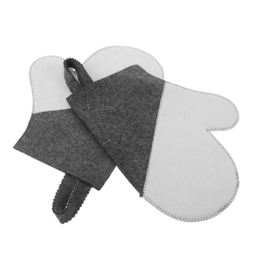 SHERCHPRY 2 Stück Dicke Filz Saunahandschuhe aus Wolle Atmungsaktive Isolierende Wärmeschutz Handschuhe für Sauna Dampfbad Spa Komfortable Hitzebeständige Wellness Handschuhe für Erwachsene von SHERCHPRY