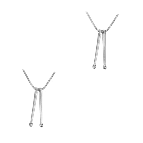 SHERCHPRY 2 Stück Drumstick Anhänger Halskette für Damen und Herren Schlagzeuger Schmuck Langlebige Trommelstöcke Kette Vielseitig Kombinierbar für Alltag und Partys von SHERCHPRY