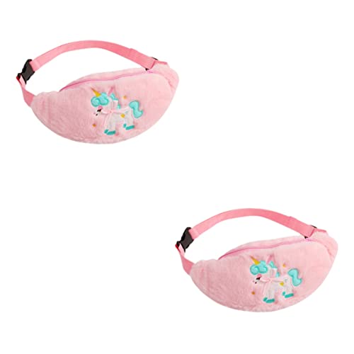 SHERCHPRY Mode-Geldbörse 2 Stück Einhorn-Gürteltasche Gürteltaschen Für Kinder Rosa Gürteltasche Kinder-Umhängetasche Plüsch Mädchen Kind Cartoon Niedliche Umhängetaschen Rosa Umhängetasche von SHERCHPRY