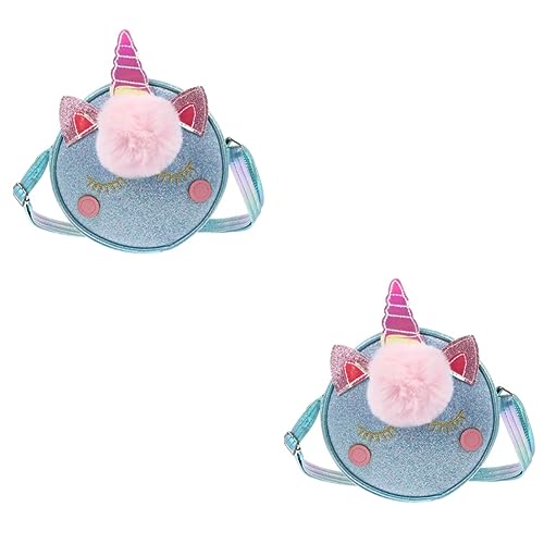 SHERCHPRY 2st Einhorn Umhängetasche Kleine Umhängetasche Für Kleine Mädchen Glitzer-pu-Leder-umhängetasche Für Mädchen Funkeln Kleine Mädchen Geldbörse Geschenk Grüßer Handtasche Blitz Kind von SHERCHPRY