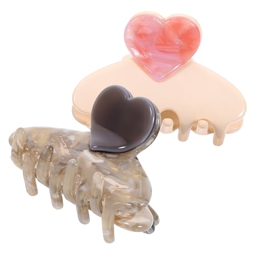 SHERCHPRY 2stücke Frauen Haarclips Herz Form Clip Haarklammern Dekorative Clips Für Hochsteckfrisur Pferdeschwanz von SHERCHPRY