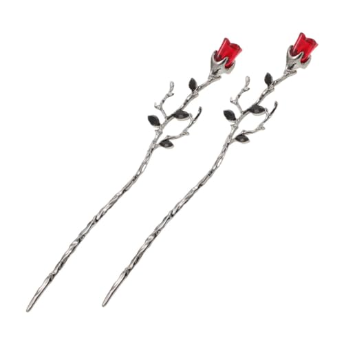 SHERCHPRY 2stücke Haarnadeln Für Frauen Rosenblumen-haarnadeln Für Haarspangen Chinesischer Stil Haarspangen Für Frauen Asiatische Haarschmuck-accessoires von SHERCHPRY
