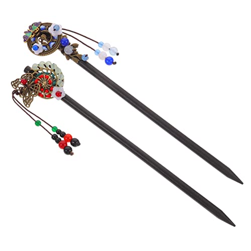 SHERCHPRY 2 Stück Haarnadeln für Damen Haarstäbe mit Quaste und Design für Hochsteckfrisuren und Besondere Anlässe Klassischer Haarschmuck von SHERCHPRY