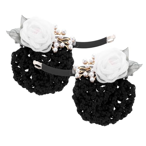 SHERCHPRY 2stücke Haarnetze Für Brötchen Floral Haar Decor Clip Damen Dutt-abdeckung Mit Blume Und Styling-tool Für Hochsteckfrisur Und Alltag von SHERCHPRY