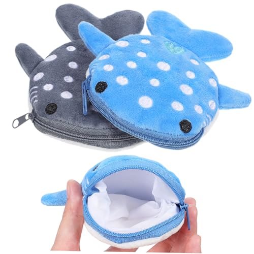 SHERCHPRY 2 Stück Hai-Geldbörse Plüsch Reisetasche für Mädchen geformt geldbörse portmonee Damen-geldbörsen Damen geldbörse Münzbeutel Schlüsselanhänger Geldbörse für Mädchen von SHERCHPRY