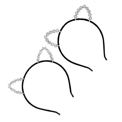 SHERCHPRY 2 Stück Katzenohren Haarreif Handgefertigtes Glitzerndes Stirnband für Kostümpartys Karneval und Cosplay Sicher für Perfektes für und Mädchen von SHERCHPRY