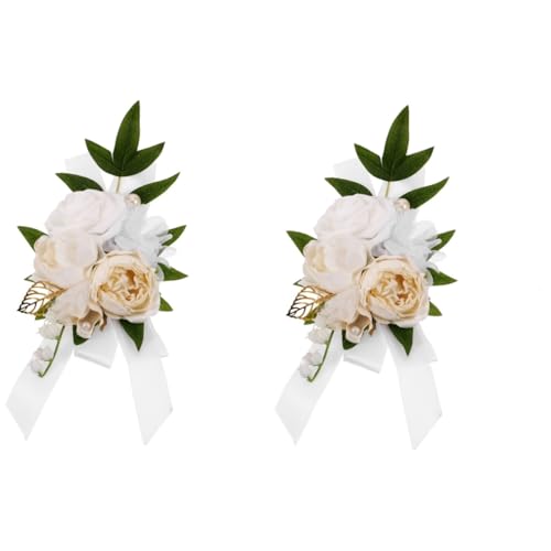 SHERCHPRY 2 Stück Korsage künstliche blüten artificial flower blumenkostüme wedlock Muttertag zukünftige Braut Ansteckblume aus künstlichen Blumen Corsage für Brautjungfern Seidenblume Weiß SHERCHPRY 2 Stück Korsage künstliche blüten artificial flower blumenkostüme wedlock Muttertag zukünftige Braut Ansteckblume aus künstlichen Blumen Corsage für Brautjungfern Seidenblume Weiß von SHERCHPRY