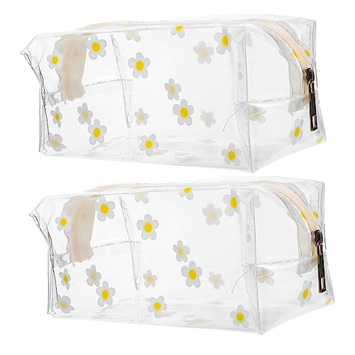 SHERCHPRY 2 Stück Kosmetiktasche Transparent Mit Reißverschluss Für Reisen Große Make up Tasche Für Frauen Kulturbeutel Mit Griff Für Unterwegs Kosmetik Organizer Für Reisen von SHERCHPRY