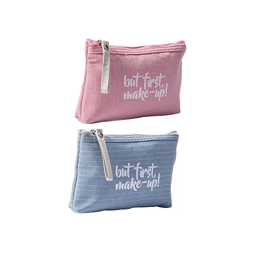 SHERCHPRY 2 Stück Kosmetiktaschen mit Englischem Make Up Aufbewahrungsbeutel für Damen Organizer für Reisen Toilettenartikel und Kosmetik von SHERCHPRY