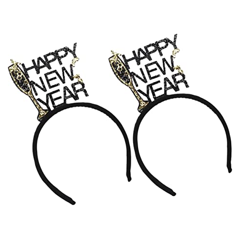 SHERCHPRY 2 Stück Neujahrs Haarreif Glitzer Haarband für Partykopfschmuck zur Feier für Foto Props und Festliche Anlässe von SHERCHPRY