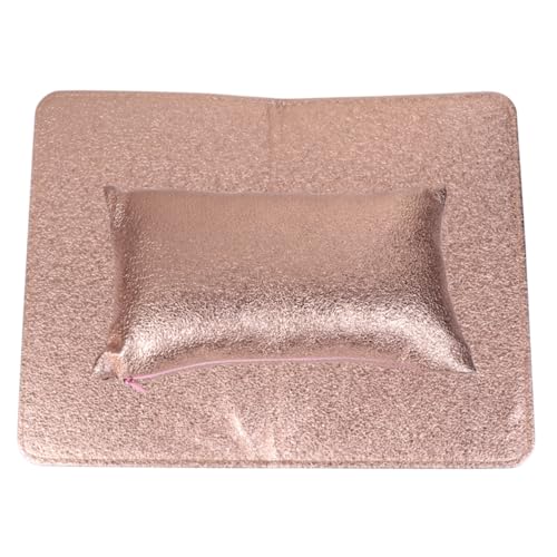SHERCHPRY 2 Stück Handauflagen Und Kissen Aus Pu Leder Für Maniküre Faltbare Handarmauflage Rutschfeste Haltematte Komfortable Handpolster Für Nageldesign Champagnergold von SHERCHPRY