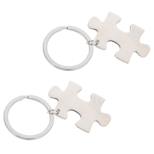 SHERCHPRY 2stücke Pärchen Schlüsselanhänger Aus Edelstahl Gravierte Puzzle Keychains Für Valentinstag Für Charmante Und Langlebige Schlüsselringe Zur Liebeserklärung von SHERCHPRY