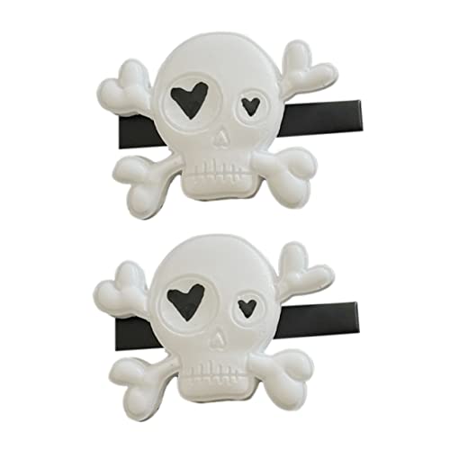 SHERCHPRY 2 Stück Punk Schädel Haarklammern für Frauen Halloween Skelett Haarspangen Universelle Einfach zu Tragen für Kostüm und Mottopartys Festlicher Haarschmuck von SHERCHPRY