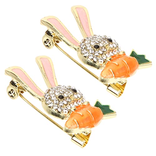 SHERCHPRY 2 Stück Rabbit Broschen für Damen Kreative Tier Anstecknadeln für Hut und Kleidung zur Verschönerung von Kleidern Taschen und Schals von SHERCHPRY