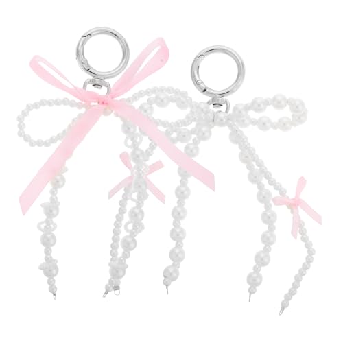 SHERCHPRY 2stücke Perlen-Bowknot Schlüsselanhänger Niedliche Schlüsselanhänger Mit Schleife Und Kunstperlen Für Taschen Rucksäcke Und Autoschlüssel Ästhetische Accessoires Für von SHERCHPRY