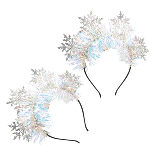 SHERCHPRY 2 Stück Schneeflocken Haarreif Weihnachtskopfschmuck Haarornament für Festliche Feiern und Weihnachtsdekoration von SHERCHPRY