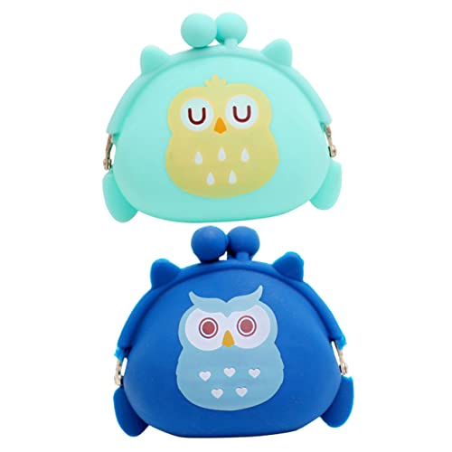 SHERCHPRY 2 Stück Silikon Clutch Geldbörse Handtasche Reißverschluss Münzfach Kopfhörer Aufbewahrungstasche Tier Geldbörse Kawaii Geldbörse Kopfhörer Organizer Niedliche Münztasche von SHERCHPRY