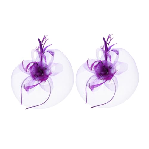 SHERCHPRY 2stücke Fascinator Hüte Mit Schleier Für Für Teeparty Und Abschlussball Blumen-haarclips Kopfschmuck von SHERCHPRY