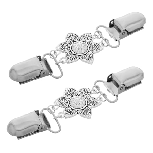 SHERCHPRY 2 Stück Teiliges Damen Kragenclips mit Vintage Blumenmuster Modische Kleidung Accessoires aus Zinklegierung Rutschfeste Pullover und Cardigan Clips für Eleganten Halt und von SHERCHPRY