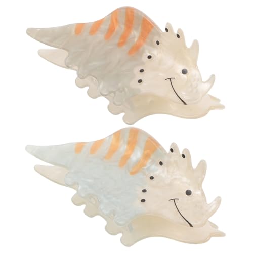SHERCHPRY 2 Stück Teiliges Dinosaurier Haarspangen aus Langlebigem Acryl Starke Klammern für Kurze und Lockige Haare Fester Griff für Dutt und Alltag Modische Tierform Haarschmuck für Frauen von SHERCHPRY