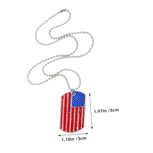 SHERCHPRY 2 Stück Teiliges Flaggen Anhänger Halsketten Patriotische Schmuckketten für Damen und Herren Pulloverketten Vielseitig Kombinierbar Geeignet für Alltag und Festlichkeiten von SHERCHPRY