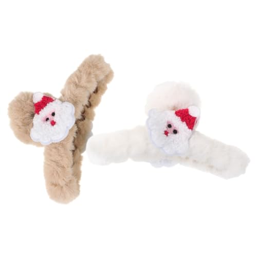 SHERCHPRY 2 Stück Teiliges Große Plüsch Haarklammern für Frauen Weiche Haarclips Weihnachten Haarspangen Haarstyling Zubehör Komfortabel Leicht Vielseitig für Alltag Festtage von SHERCHPRY