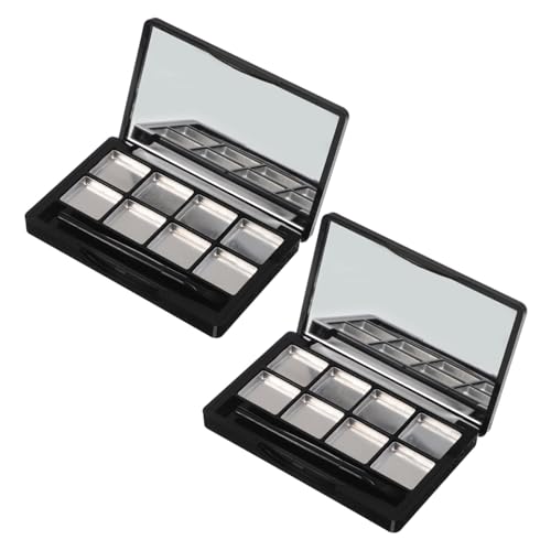 SHERCHPRY 2 Stück Teiliges Nachfüllbares Lidschatten-palette mit Spiegel und Pinsel Leerer Make-up Organizer für Lidschatten Lippenstift und Kosmetik Tragbares DIY Make-up Case für Unterwegs von SHERCHPRY
