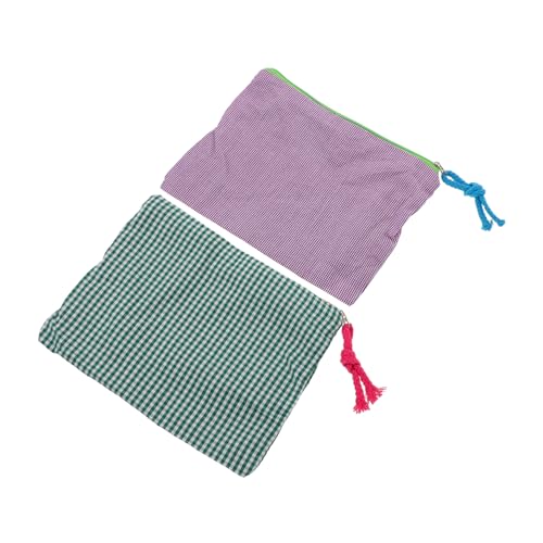 SHERCHPRY 2 Stück Teiliges Reise-kosmetiktaschen Großem Fassungsvermögen Wasserabweisende Schminktaschen für Frauen Tragbare Organizer-Beutel mit Rasterdesign für Hautpflege und Reisebedarf von SHERCHPRY