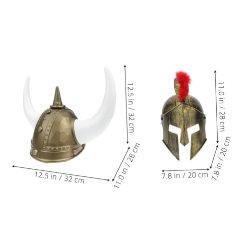 SHERCHPRY 2 Stück Teiliges Wikingerhelm für Erwachsene und Mittelalterlicher Krieger Helm Einzigartiges Kostümzubehör für Karneval Cosplay und Themenpartys Auffällige Party Accessoires von SHERCHPRY