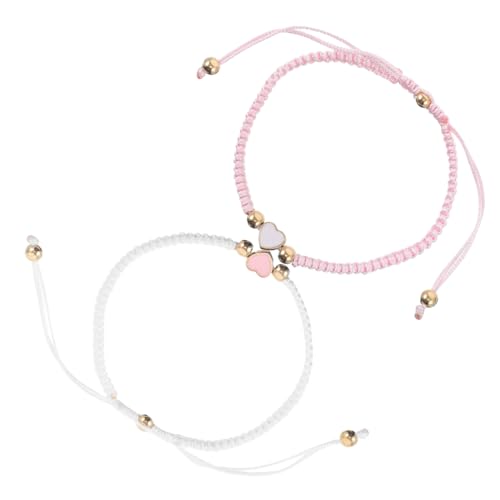 SHERCHPRY 2 Stück Verstellbare Armbänder mit Handgewebte Bunte Geflochtene Seilarmbänder für Valentinstag Geburtstag Freundschaft und Alltag Komfortabel für Damen und Herren von SHERCHPRY