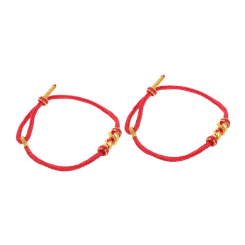 SHERCHPRY 2 Stück Verstellbare Rote Schnurarmbänder mit Schlangencharm Handgefertigter Schmuck für Männer und Frauen zur Feier Chinesischen Neujahrs von SHERCHPRY