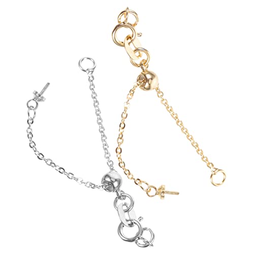 SHERCHPRY 2 Stück Verstellbare Verlängerungsketten für Halsketten und Armbänder Langlebige Schmuck extension Chains Praktische DIY Schmuckmaterialien in Gold und Silber Einfach zu von SHERCHPRY
