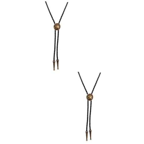 SHERCHPRY 2 Stück Verstellbare Western Bolo Tie mit Robustem Metallanhänger im Vintage Stil Dekorative Schmuckkette für Herren und Damen Langlebiges Western Hemd Accessoire von SHERCHPRY
