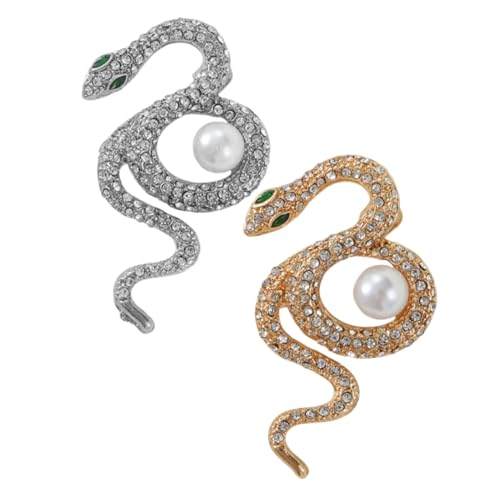 SHERCHPRY 2 Stück Vintage Schlangen Brosche Schmuck mit Langlebigen Strasssteinen Vielseitiger Anstecker für Kleidung Rucksack Elegantes Tiermotiv Geschenkidee für Frauen von SHERCHPRY