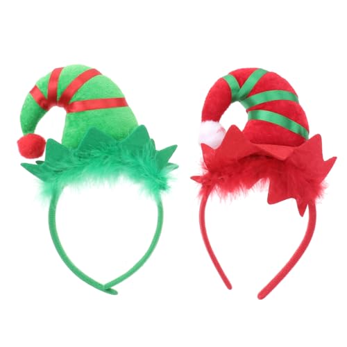 SHERCHPRY 2 Stück Weihnachtlicher Haarreif mit und Grünem Geweih Festlicher Kopfschmuck für Damen und Mädchen Leichtes Bequemes Party Accessoire für Weihnachten und Karneval von SHERCHPRY