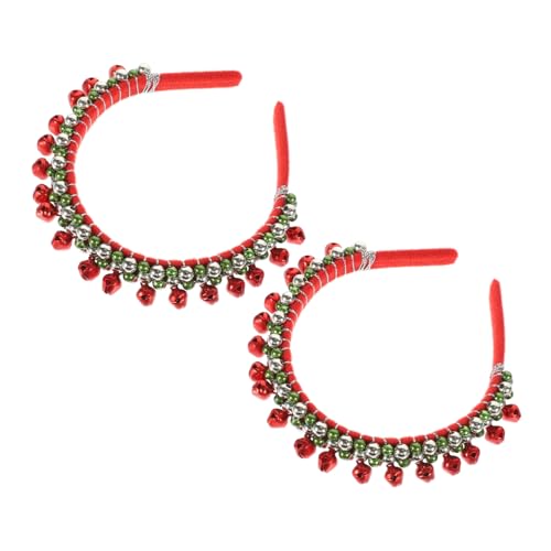 SHERCHPRY 2 Stück Weihnachts Stirnbänder mit Bunten Glocken Breiter Haarreifen für Damen und Festlicher Haarschmuck für Weihnachtsfeiern und Partys von SHERCHPRY