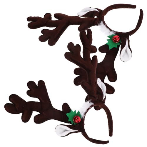 SHERCHPRY 2stücke Weihnachts-antler Haarreifen Für Erwachsene Festliche Geweih Haarschmuck Für Xmas-party Fotografie Und Kostüme Samtigem Material von SHERCHPRY
