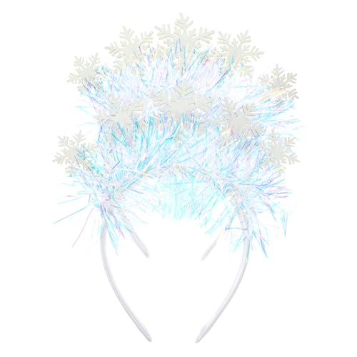 SHERCHPRY 2 Stück Weißes Schneeflocken Haarreif Teilig Leichter Weihnachts Haarreif mit Pailletten Komfortable Party Haarornament für Festliche Fotografie und Damen Haarschmuck von SHERCHPRY
